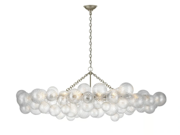 Talia - Large Linear Chandelier in Plaster White with Clear Glass by Visual Comfort Europe - view 3